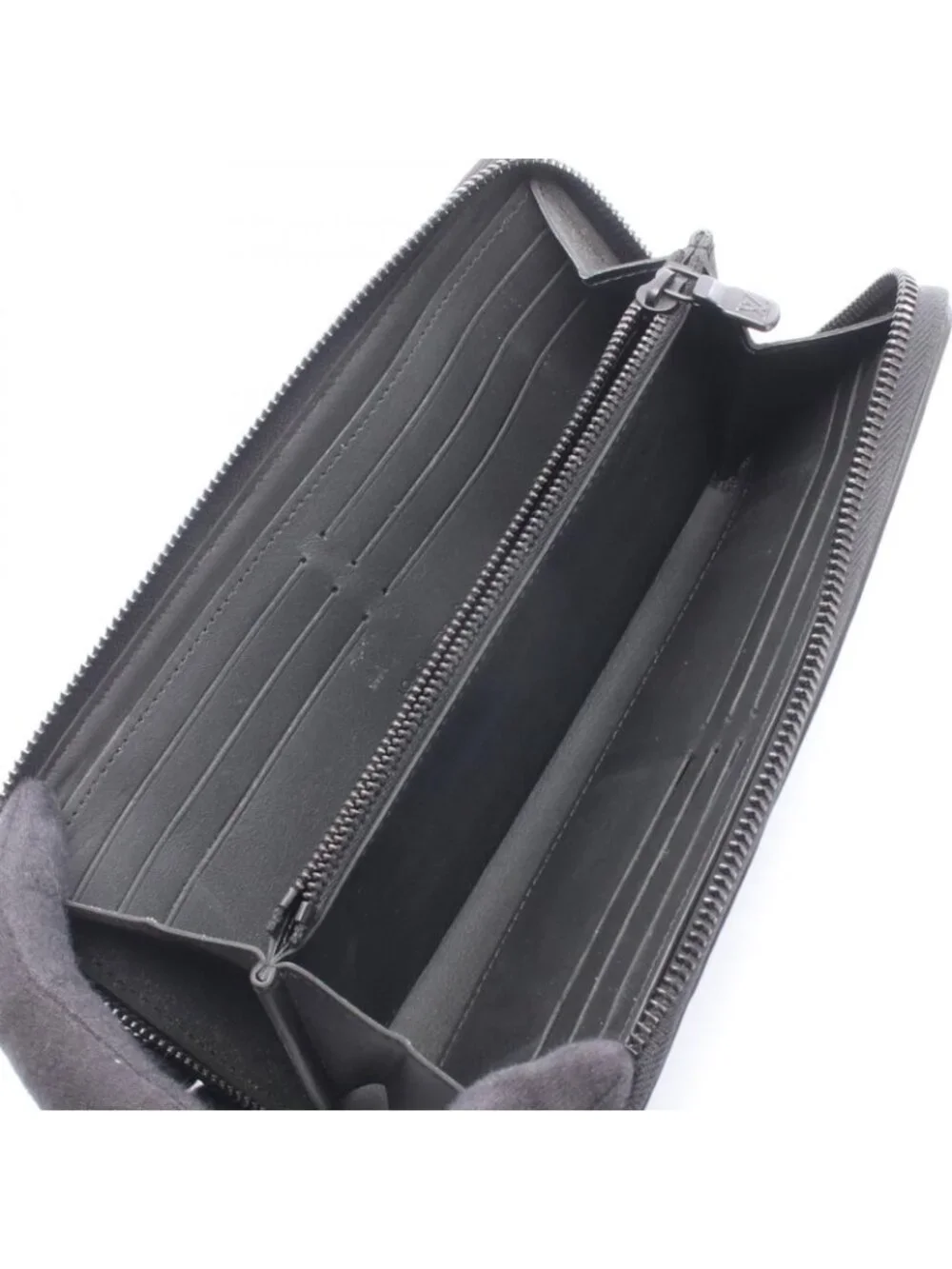 Louis Vuitton Round Wallet Zippy Horizontal Noir Leather